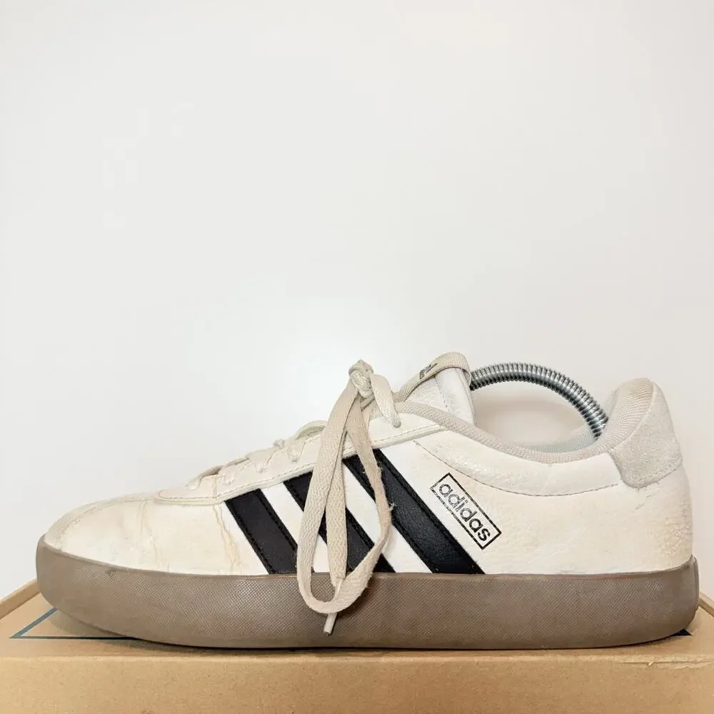 Men's Size 10 Adidas VL Court 3.0 White Black Classic Gym Skateboard Shoes Gum